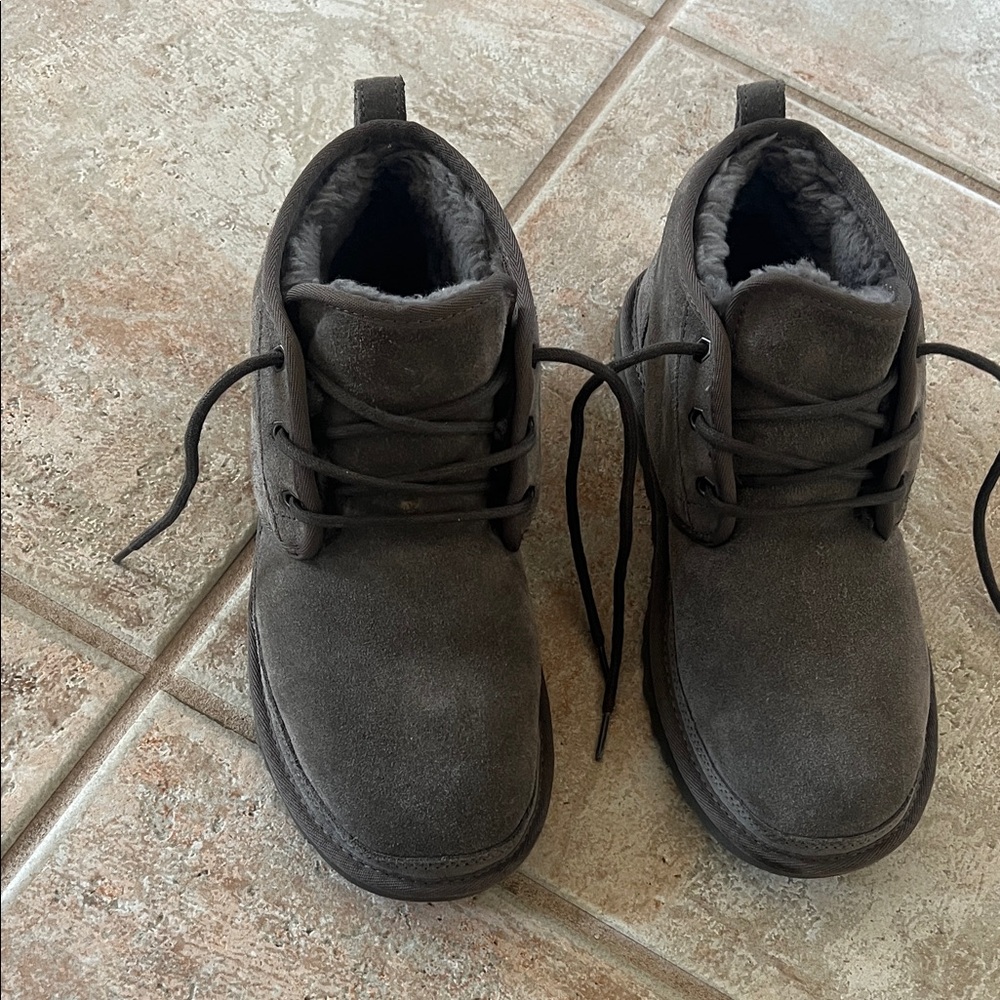 UGG Charcoal Suede Lace-Up Boots